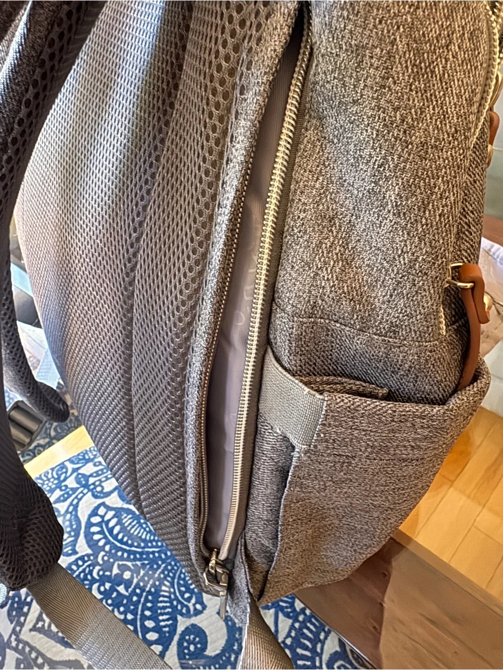 Gray Baby Diaper Backpack - Stylish Neutral Baby Bag